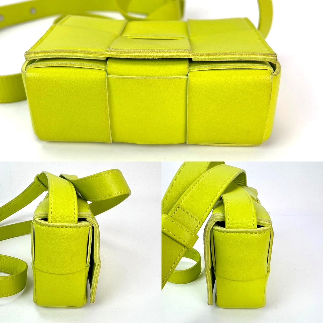 Bottega Veneta Mini Cassette lime green lambskin crossbody bag – STORE 7994