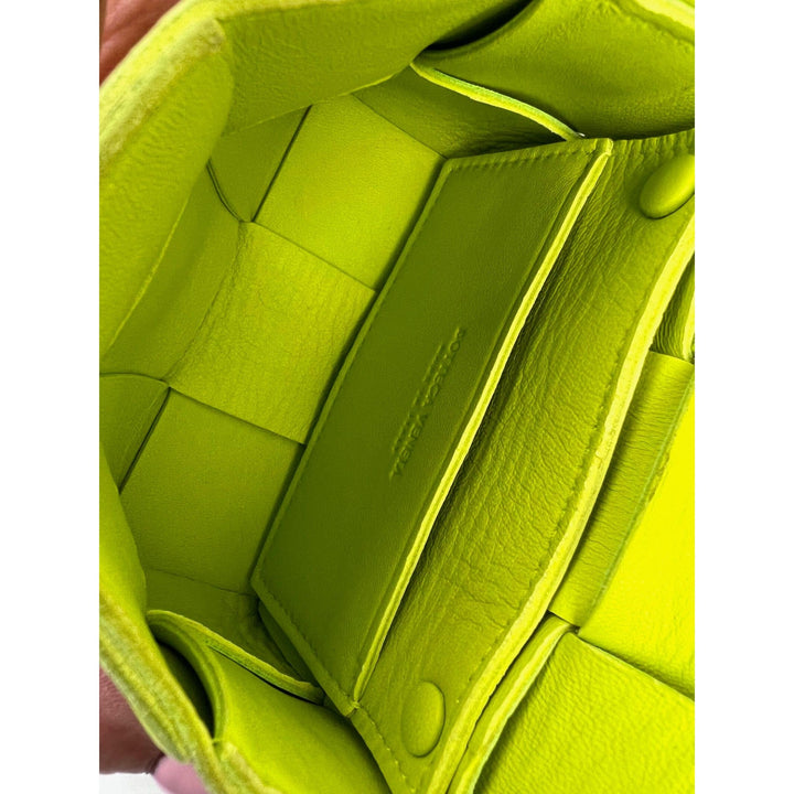 Bottega Veneta Mini Cassette lime green lambskin crossbody bag – STORE 7994
