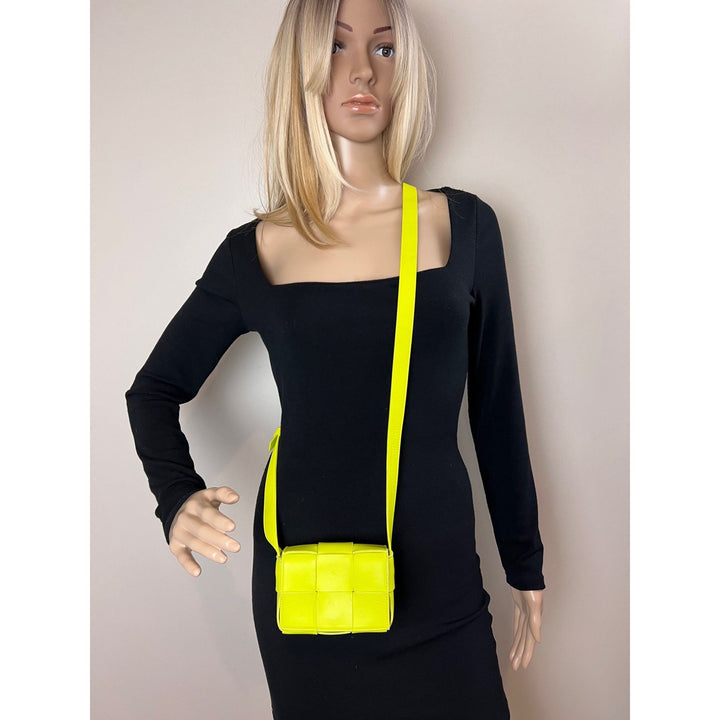 Bottega Veneta Mini Cassette lime green lambskin crossbody bag – STORE 7994