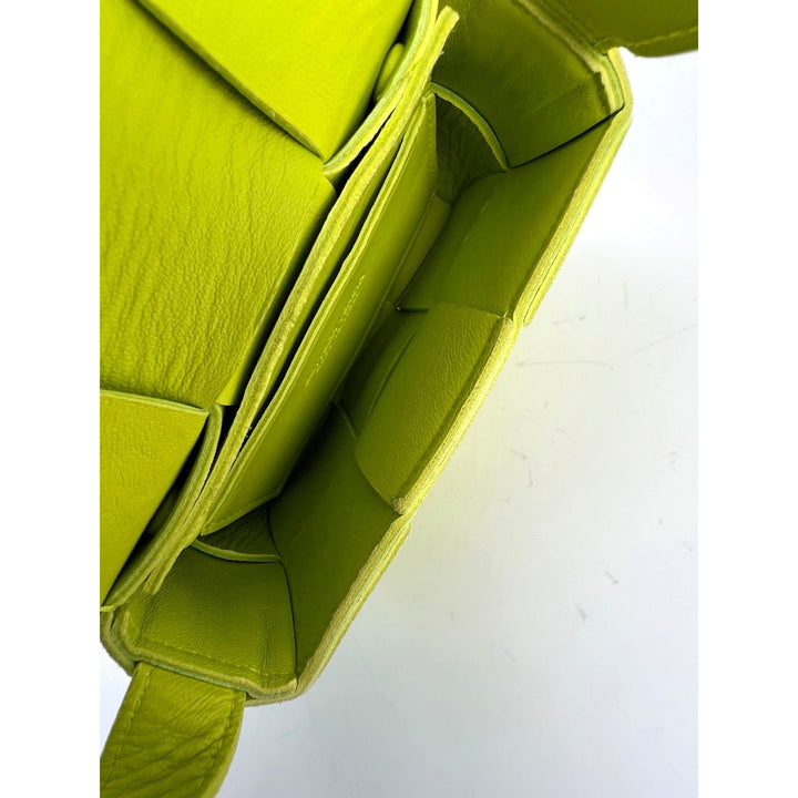 Bottega Veneta Mini Cassette lime green lambskin crossbody bag – STORE 7994