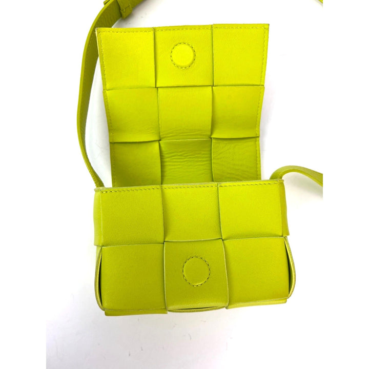 Bottega Veneta Mini Cassette lime green lambskin crossbody bag – STORE 7994