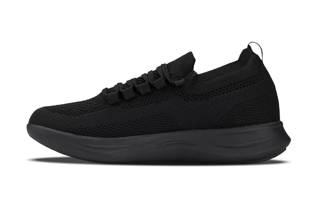 CALTO - QA060 - 2.4 Inches Taller (Black/Black Sole) - Lightweight Knitted Sneakers