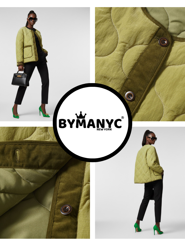 Quilted Jacket New Collection BYMANYC ® New York • Olive Green Utility