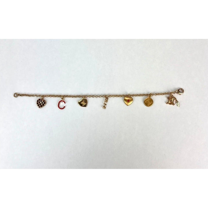 Celine Triomphe Gold metal Charm Bracelet