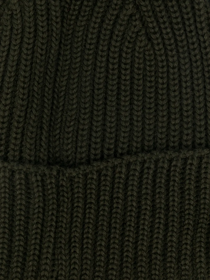 C.P.COMPANY Medium-Thick Knit Wool Cap with Lens Detail