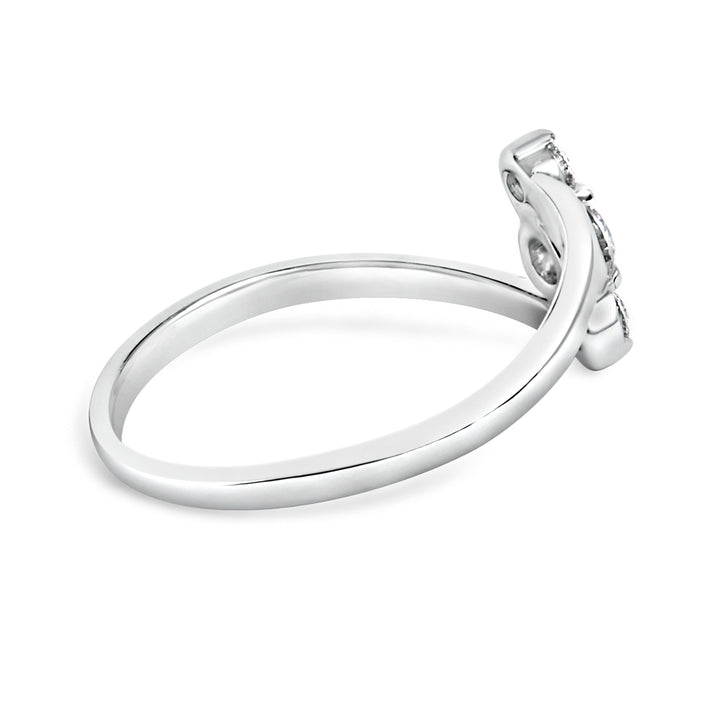 10K White Gold 1/4 Cttw Lab Grown Diamond Vertical Three Stone Ring
