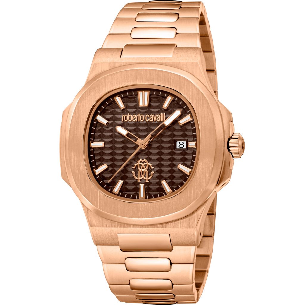 Roberto Cavalli gold tone quartz watch