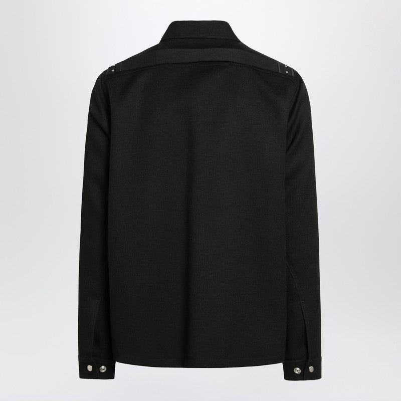 Rick Owens Black Shirt Jacket With Zip Men