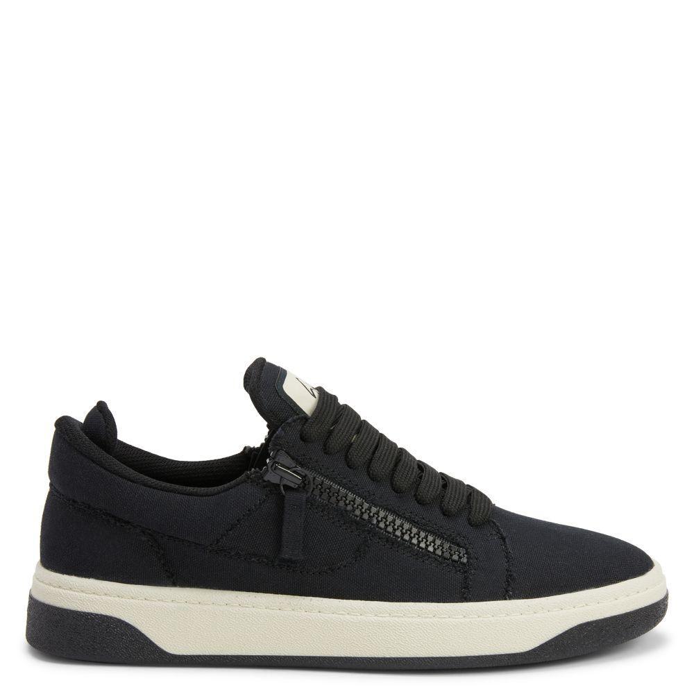 Giuseppe Zanotti GZ94 Sneakers in Cornflower-Blue Leather with Unique Graffio Appliqué