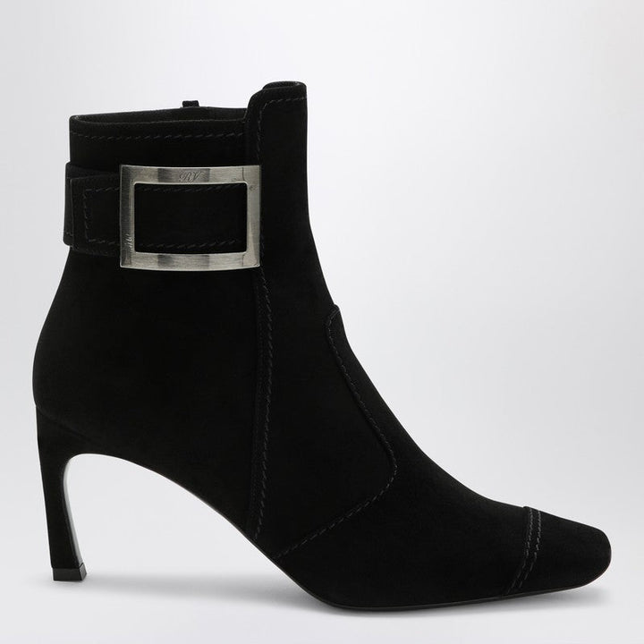Roger Vivier Black Trompette Suede Ankle Boot Women