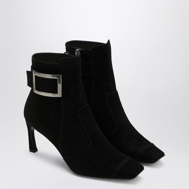 Roger Vivier Black Trompette Suede Ankle Boot Women
