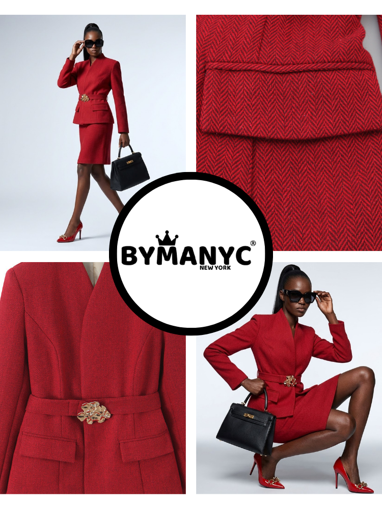 Red BROADWAY Suit Jacket &amp; Skirt Prêt-à-Porter BYMANYC ® New York