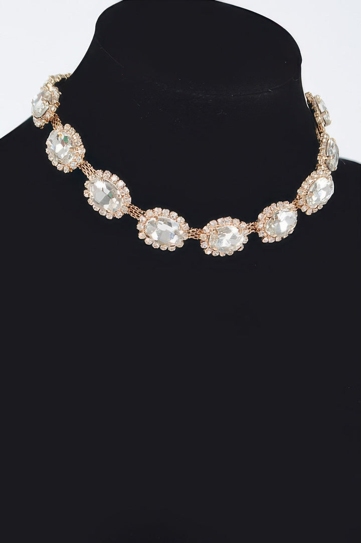Rhinestone Oval Shape Necklace | Elegant BYMANYC ® New York Style