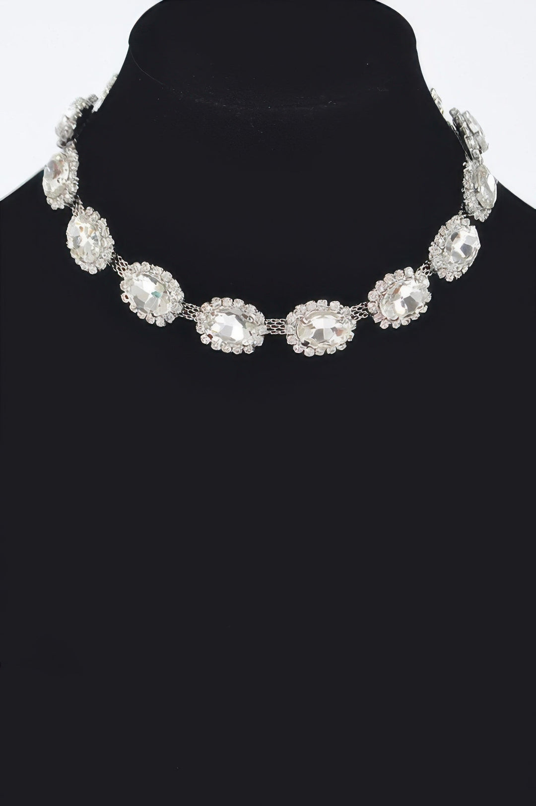 Rhinestone Oval Shape Necklace | Elegant BYMANYC ® New York Style