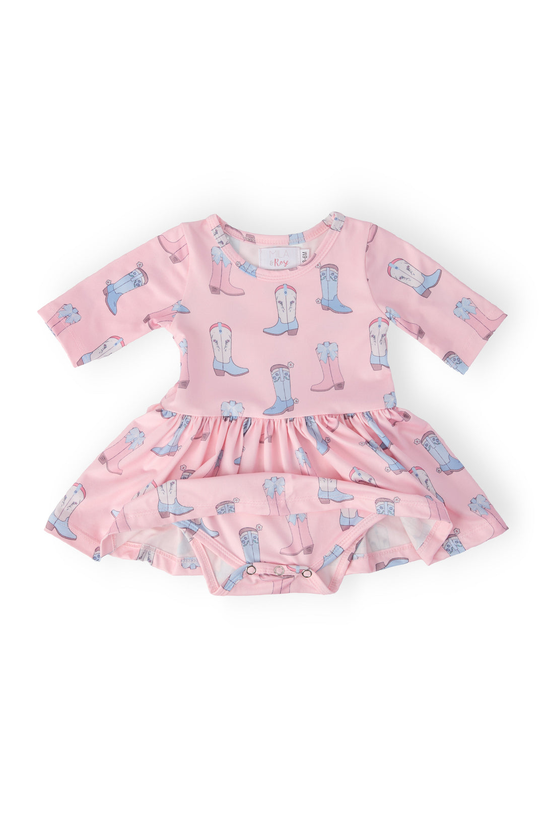 Ribbons &amp; Rodeos 3/4 Sleeve Twirl Bodysuit