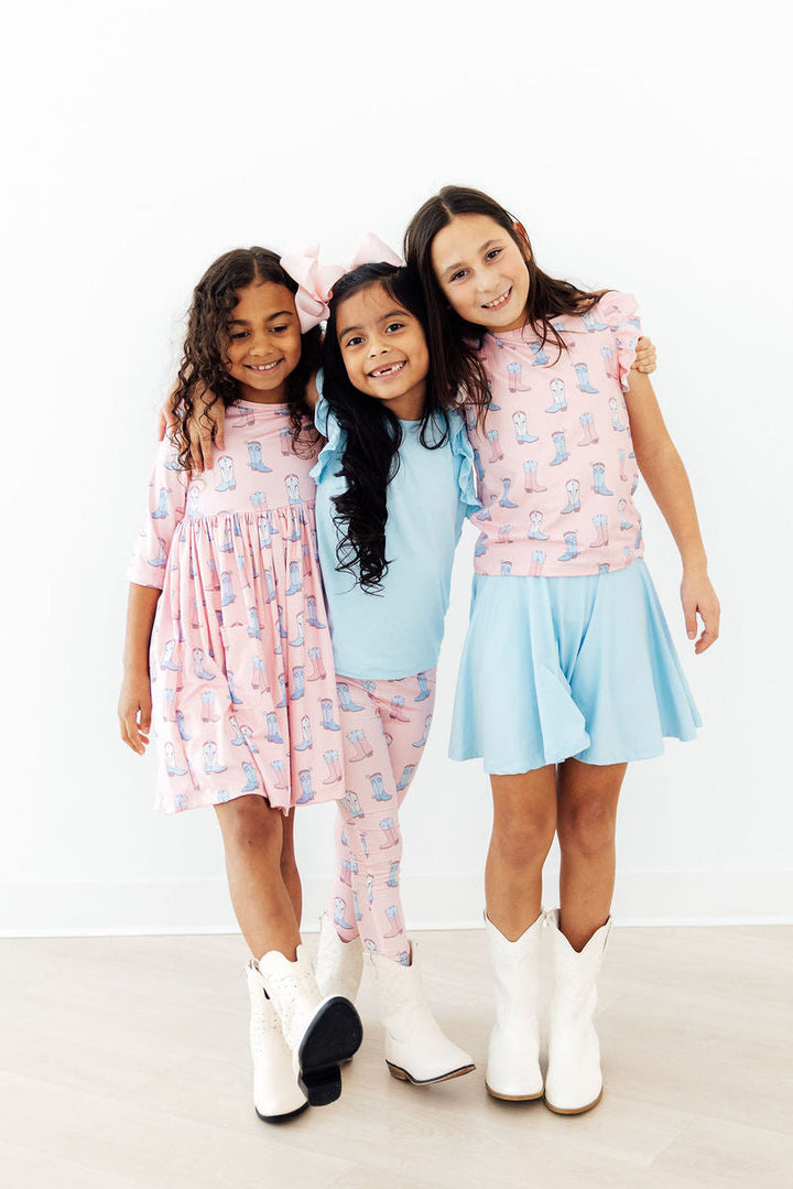 Ribbons &amp; Rodeos 3/4 Sleeve Pocket Twirl Dress