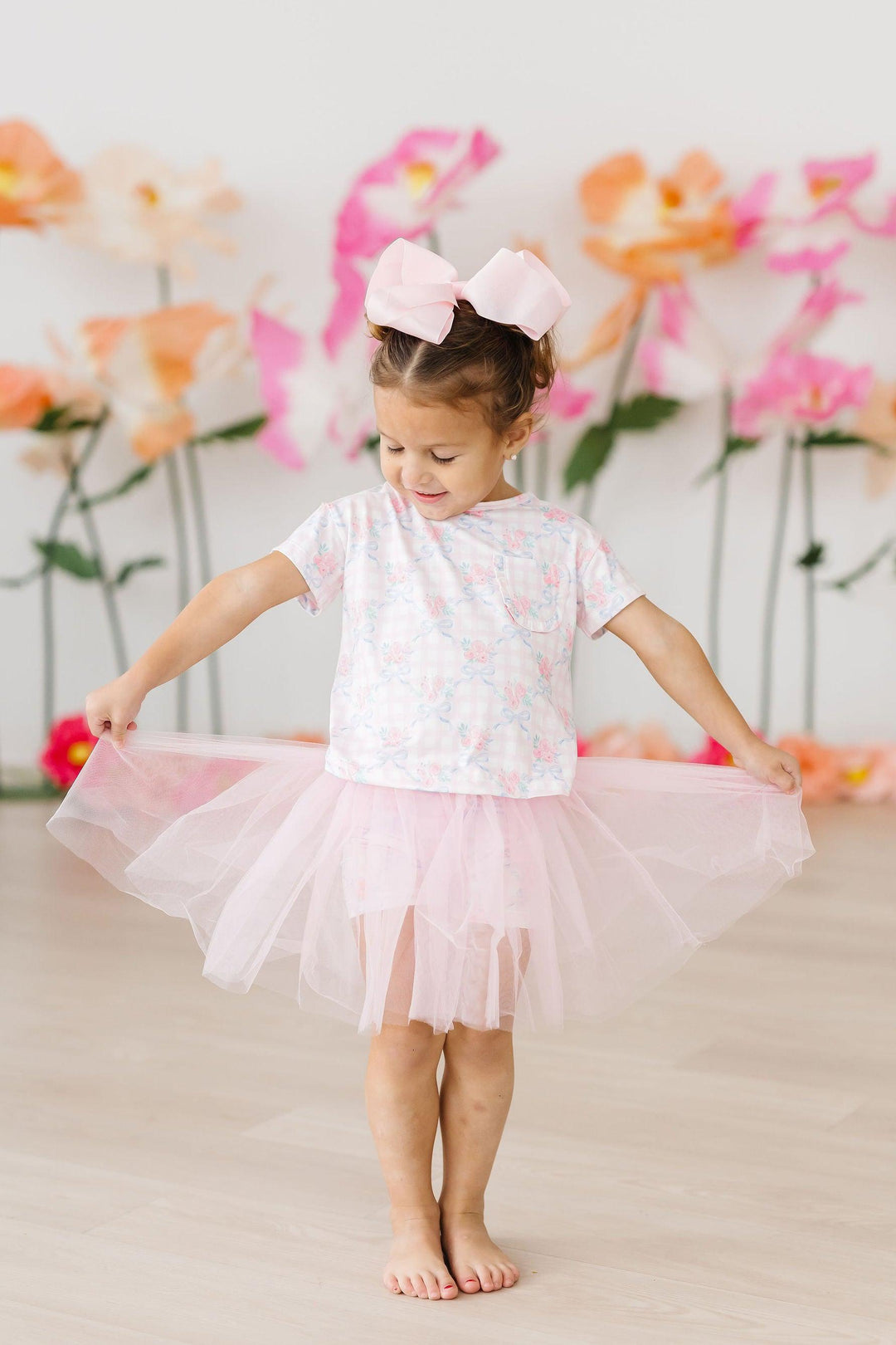 Ribbons &amp; Roses Ruffle Pocket Tee