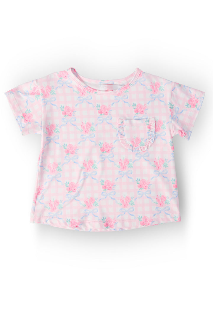 Ribbons &amp; Roses Ruffle Pocket Tee