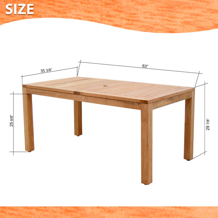 Rinjani Rectangular Table and 6 Chamonix Arm Chair