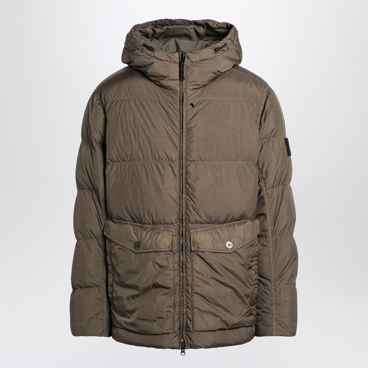 Stone Island Military Green Nylon Puffer Men