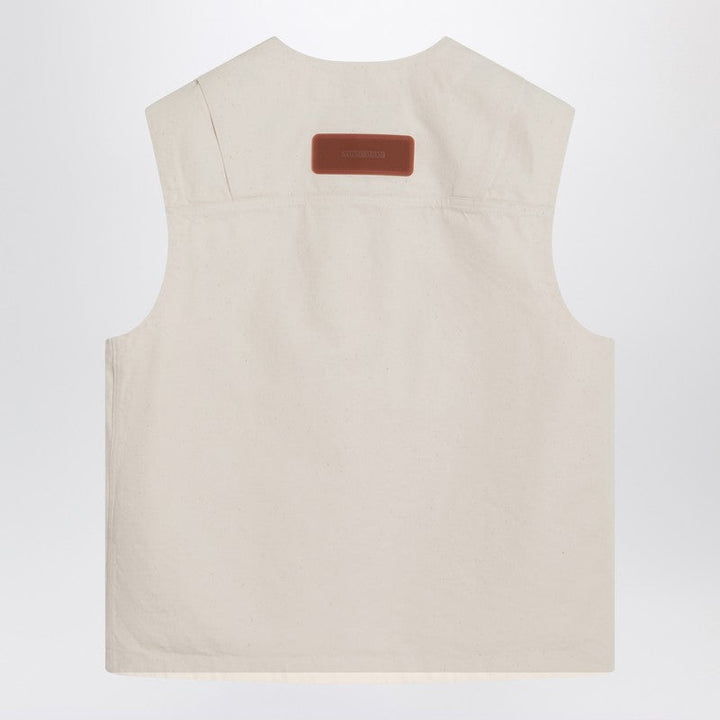 Stone Island Ivory Cotton Vest Men