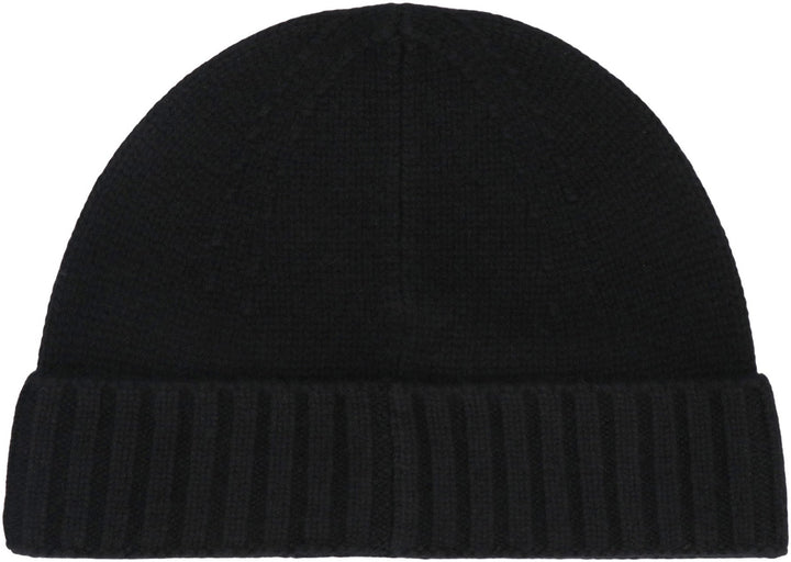 STONE ISLAND Cashmere Hat with Ribbed Cuff and Compass Logo