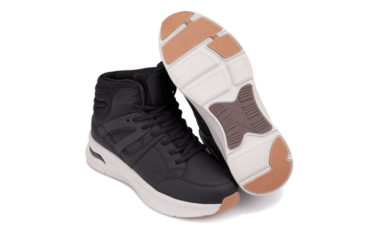 CALTO - S23411 - 3.2 Inches Taller (Black/Grey Sole) - High-Top Height-Boosting Sneaker