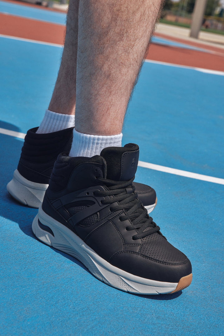 CALTO - S23411 - 3.2 Inches Taller (Black/Grey Sole) - High-Top Height-Boosting Sneaker
