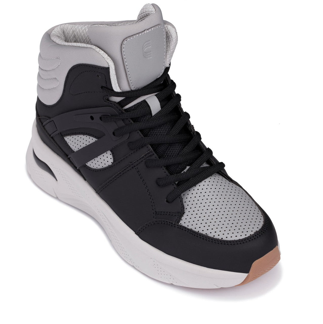 CALTO - S23412 - 3.2 Inches Taller (Black/Grey Sole) - High-Top Height-Boosting Sneaker