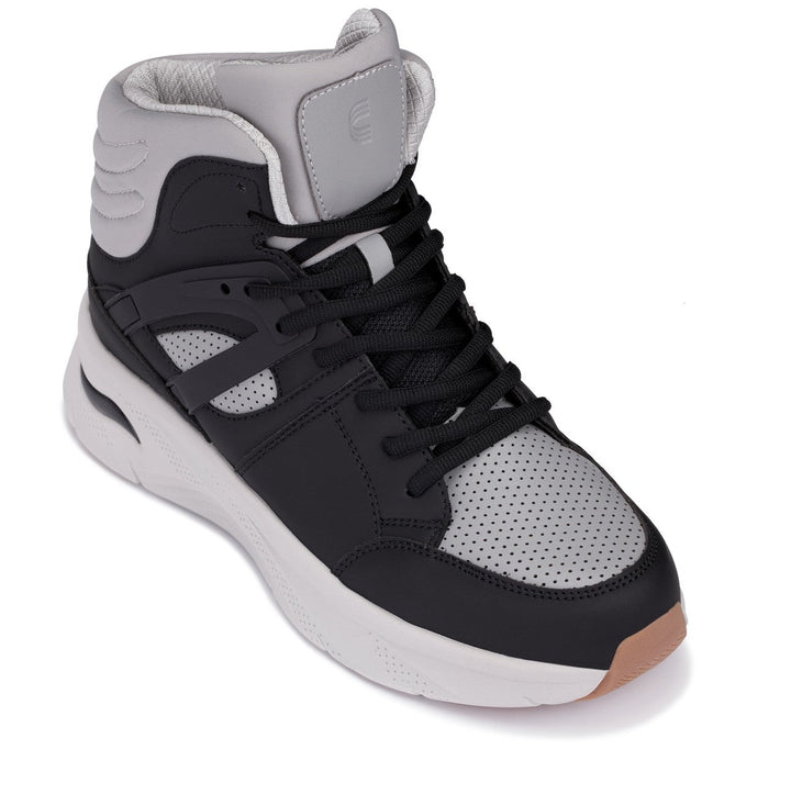CALTO - S23412 - 3.2 Inches Taller (Black/Grey Sole) - High-Top Height-Boosting Sneaker