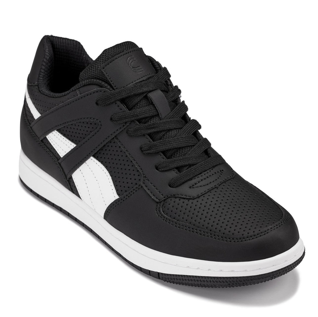 CALTO - S2530 - 2.2 Inches Taller (Black/White) - Contemporary Casual Sneaker