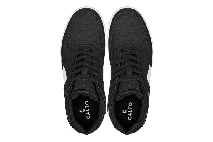 CALTO - S2530 - 2.2 Inches Taller (Black/White) - Contemporary Casual Sneaker