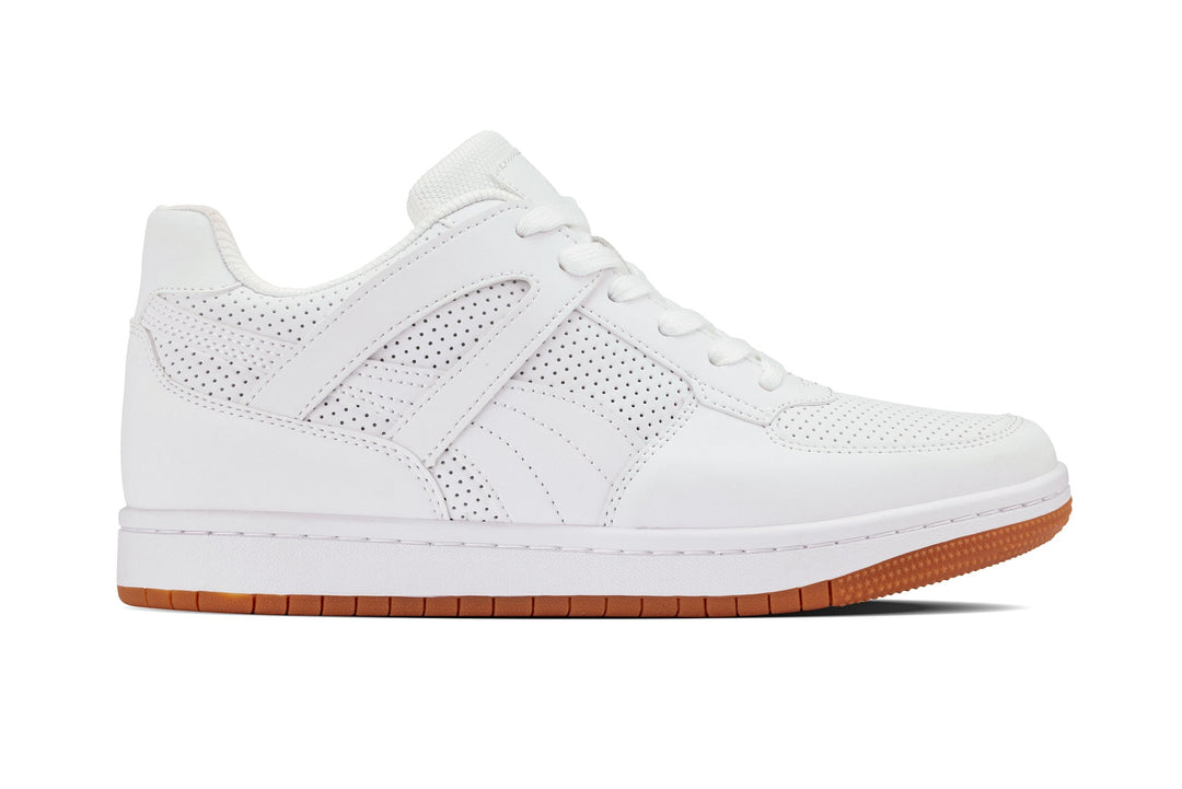 CALTO - S2531 - 2.2 Inches Taller (White) with Gum Sole - Contemporary Casual Sneaker