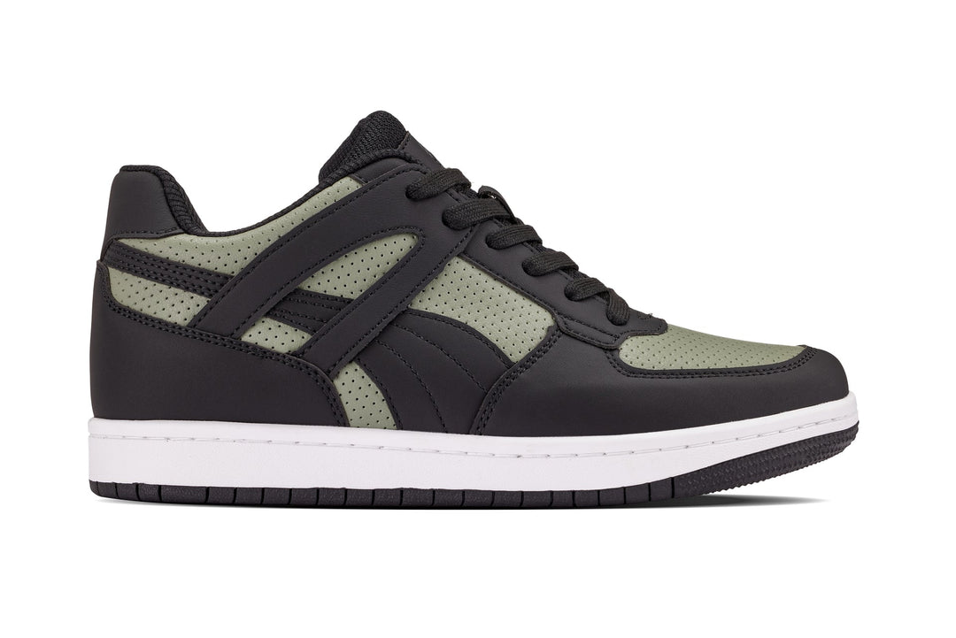 CALTO - S2533 - 2.2 Inches Taller (Black/Green) - Contemporary Casual Sneaker