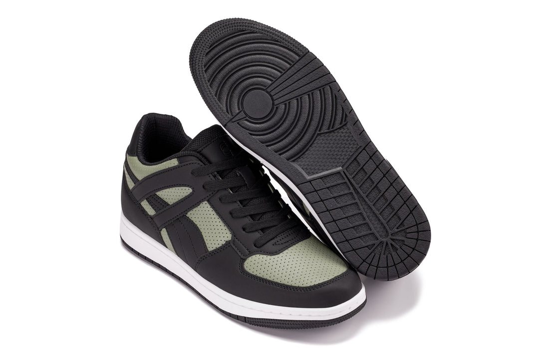 CALTO - S2533 - 2.2 Inches Taller (Black/Green) - Contemporary Casual Sneaker