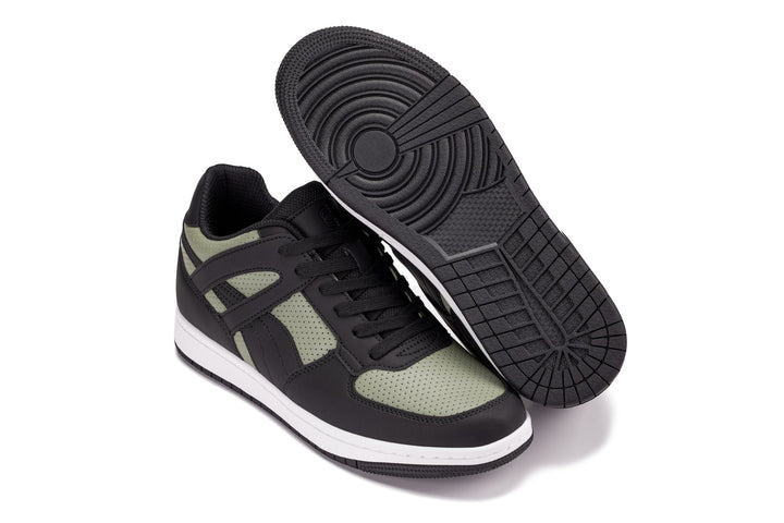 CALTO - S2533 - 2.2 Inches Taller (Black/Green) - Contemporary Casual Sneaker