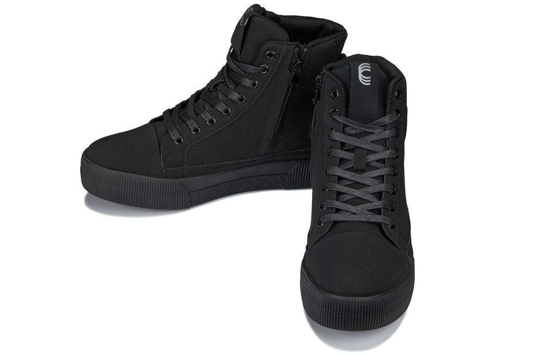 CALTO - S3421 - 2.4 Inches Taller (Black) - Cap Toe High Top Zip-Up Sneaker Boots
