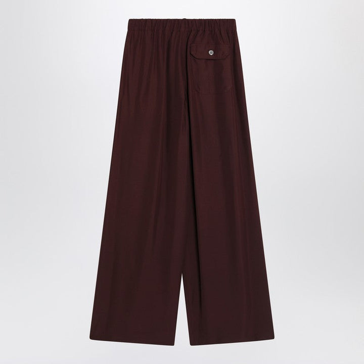 Loewe Bordeaux Palazzo Trousers In Silk Women