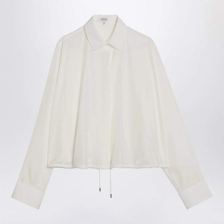 Loewe White Balloon-Sleeve Silk Shirt Women