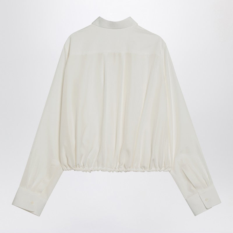 Loewe White Balloon-Sleeve Silk Shirt Women