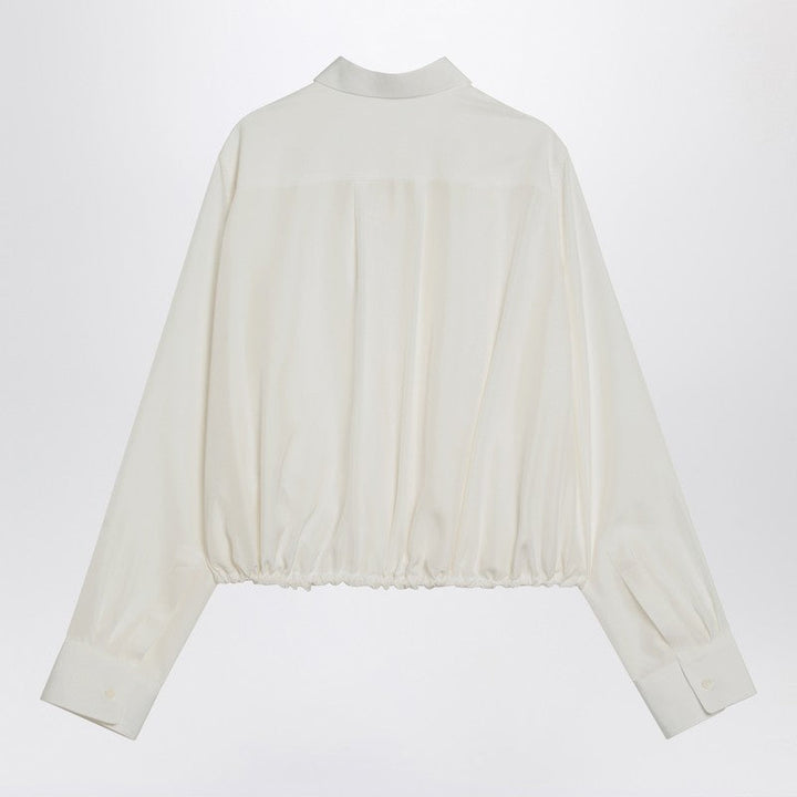 Loewe White Balloon-Sleeve Silk Shirt Women