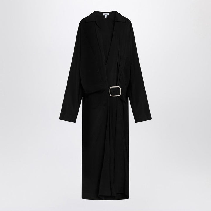 Loewe Black Viscose Belted Dress Women