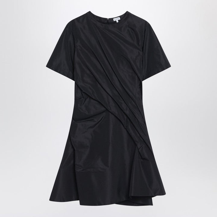 Loewe Black Mini Dress With Draping Women