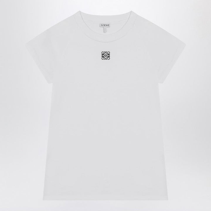 Loewe White Cotton-Blend T-Shirt With Anagram Logo Women
