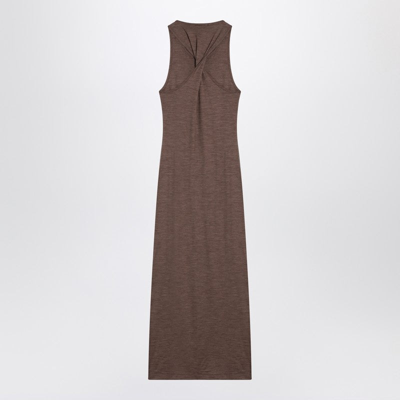 Loewe Brown Wool Dress With Anagram Logo Women
