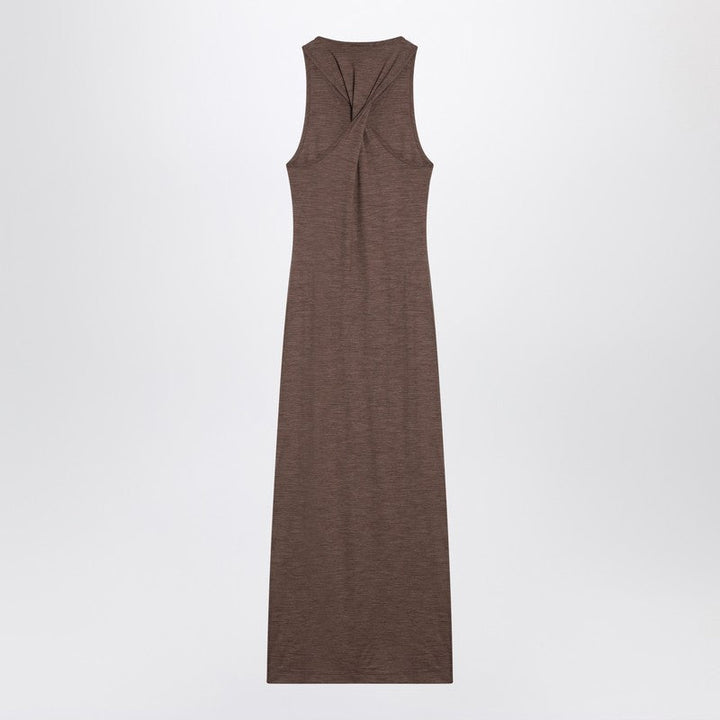 Loewe Brown Wool Dress With Anagram Logo Women