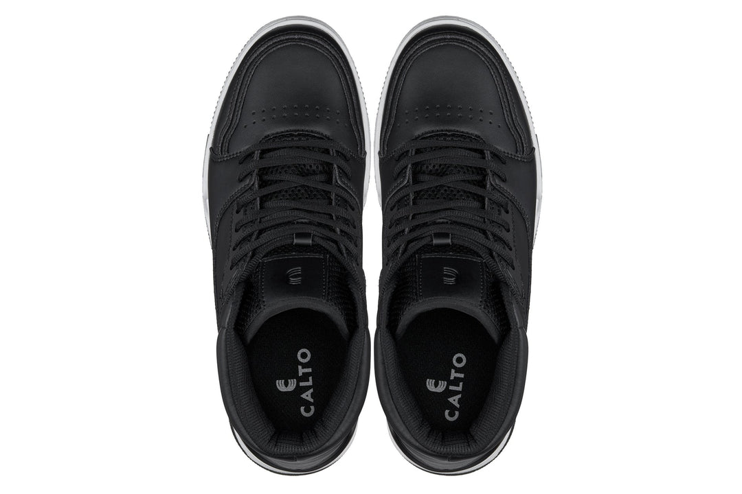 CALTO - S4750 - 3 Inches Taller (Black) - High Top Sneakers