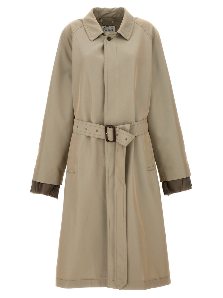 Maison Margiela Men Long Single-Breasted Trench Coat