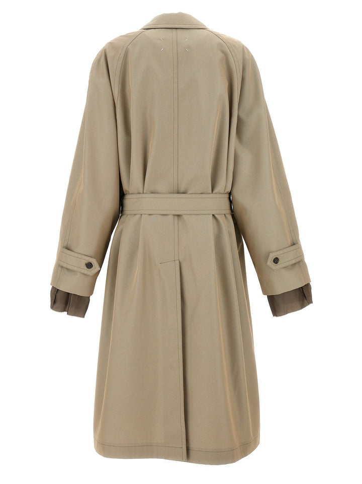 Maison Margiela Men Long Single-Breasted Trench Coat