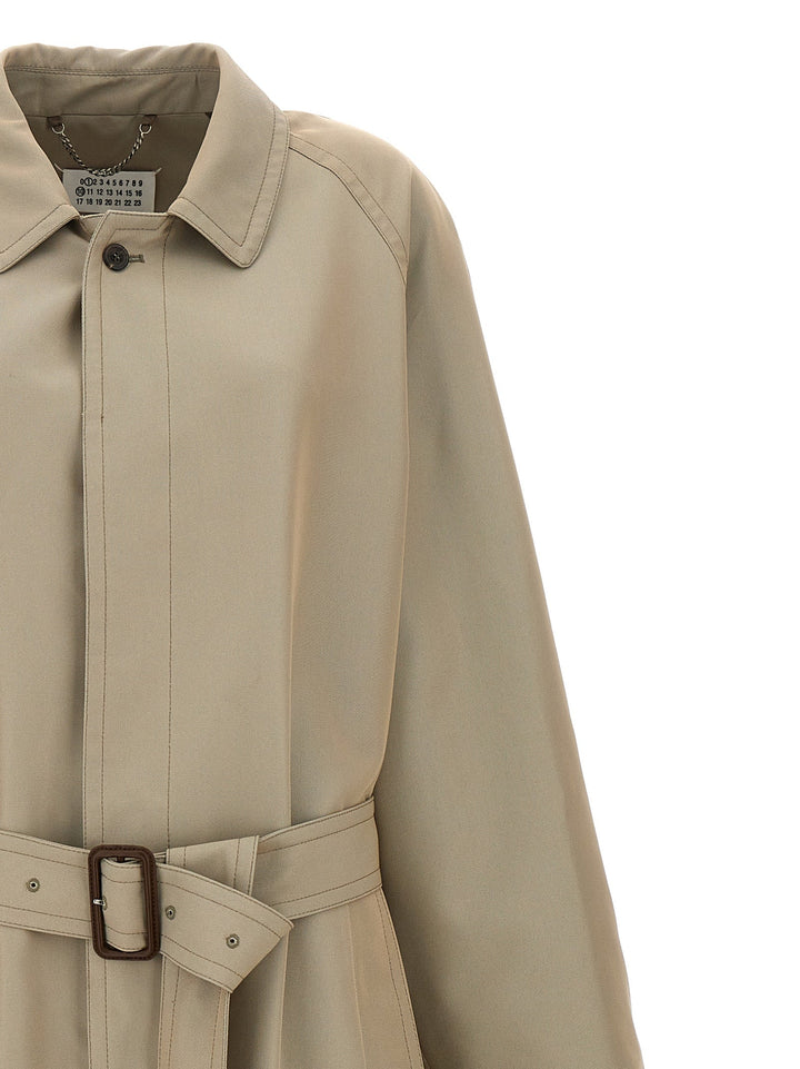 Maison Margiela Men Long Single-Breasted Trench Coat